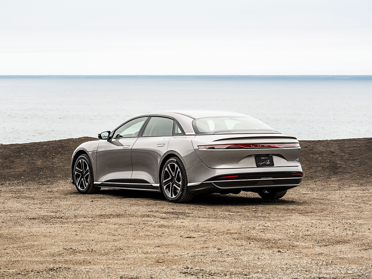 2026 Lucid Air Pure — Rear three-quarter