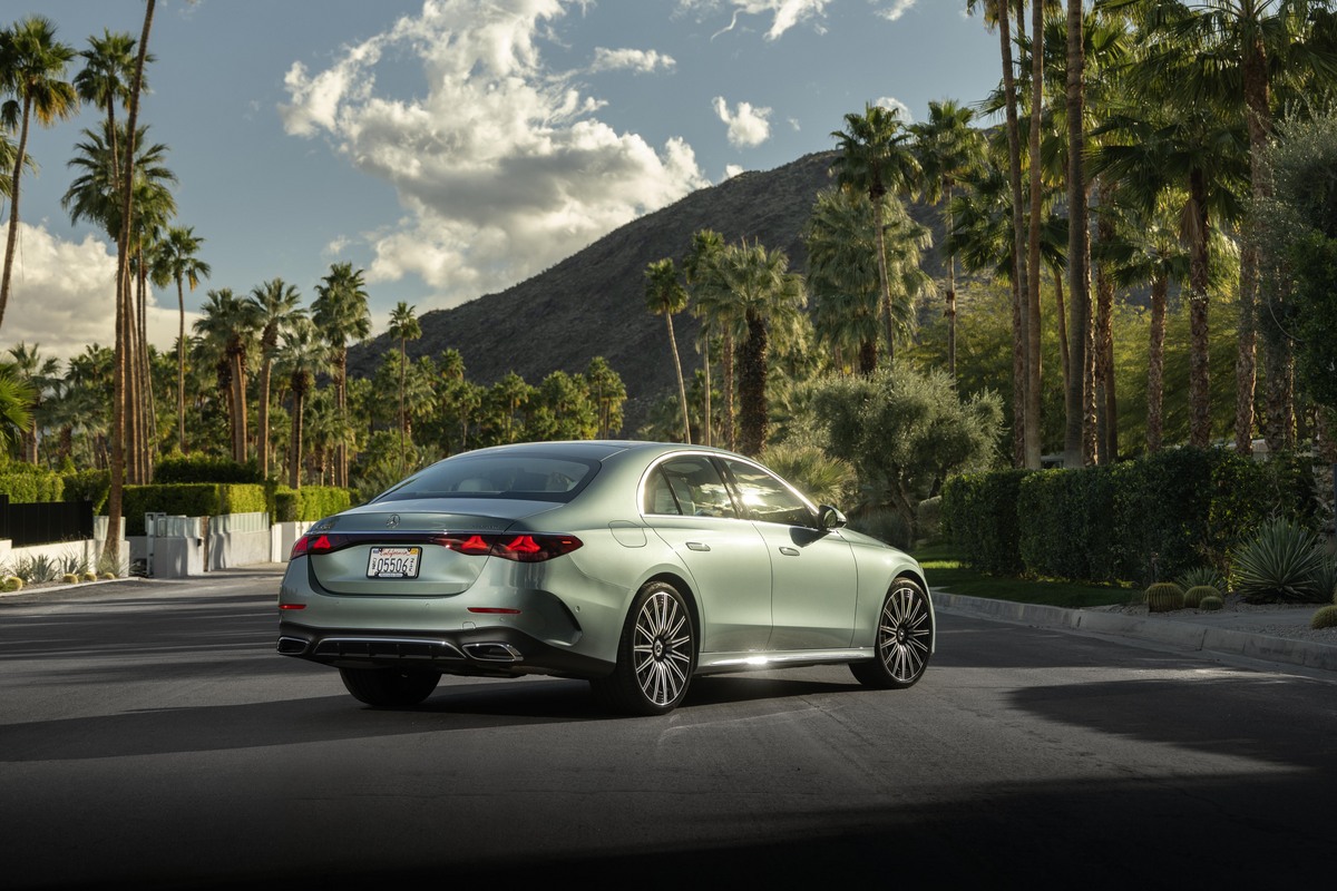 2026 Mercedes-Benz E 350 (RWD) — Rear three-quarter