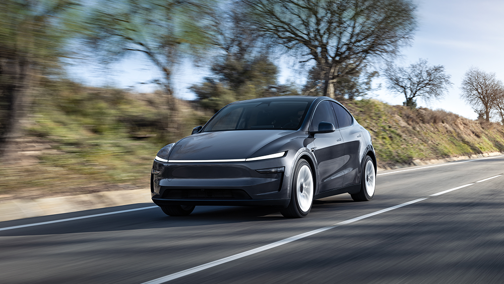 2026 Tesla Model Y Premium AWD — Front three-quarter